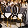 Gold Monarch Chair - Black Cushion