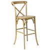 Natural Cross Back Bar Stool