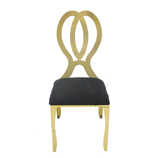Gold Monarch Chair - Black Cushion