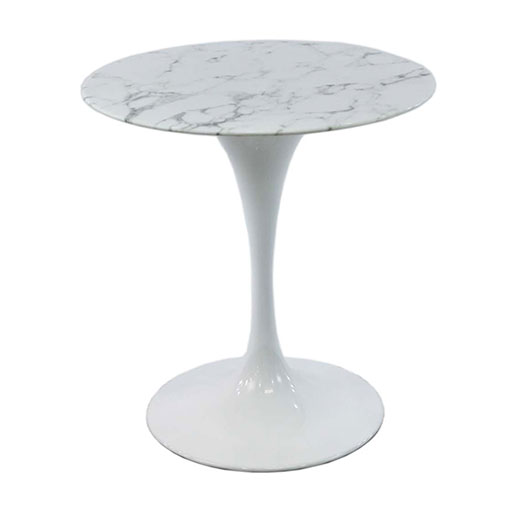 Low Tulip Table - Marble Top | White