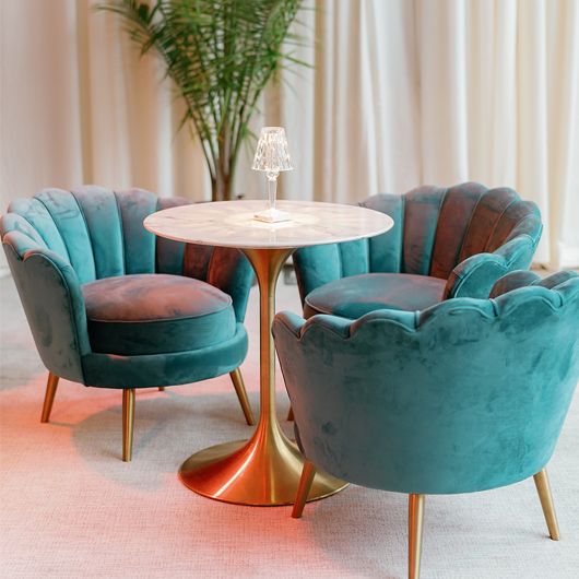 Tulip Table - Marble Top | Brass - 30"H