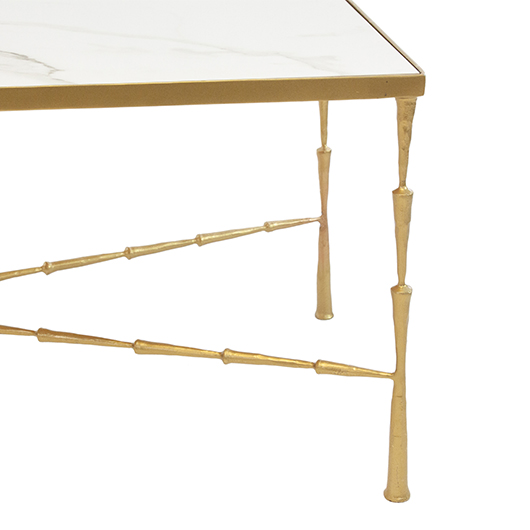 Delancey Marble Coffee Table - Brass