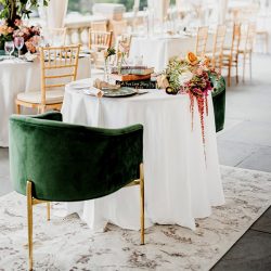green sinatra chair at sweetheart table cairnwood