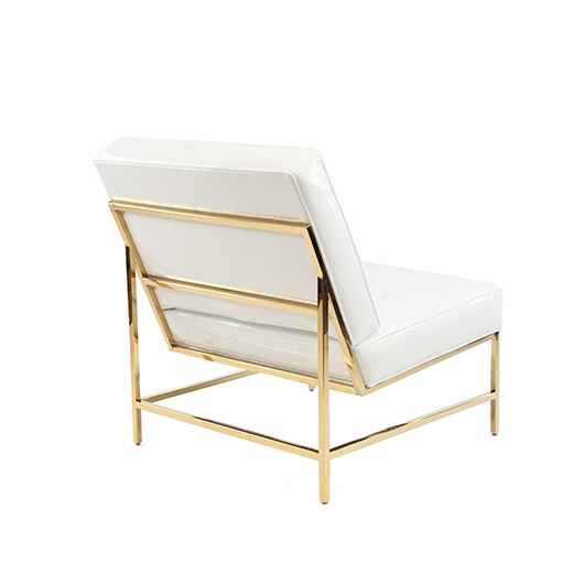 Milan Chair - White Patent Leather | Gold