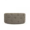 Tufted Ottoman - Grey Linen - 34"