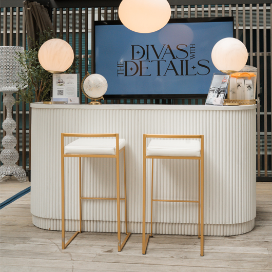 Jasper Bar Stool - White Jasper Bar Stool - White