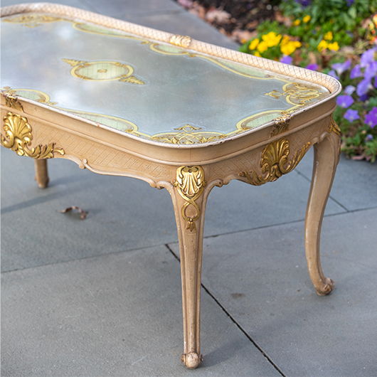 Vintage Mirror Top Gilt Coffee Table (1)