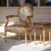 Antique Brocade Gilt Armchair (2) Antique Brocade Gilt Armchair (2)