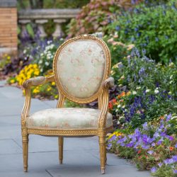 antique side chair gilt floral