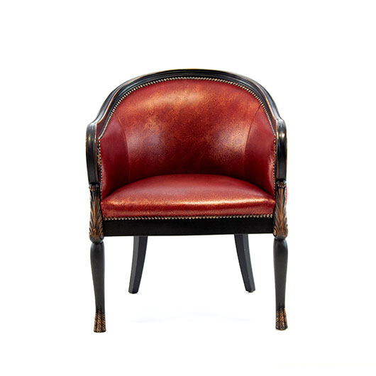 Vintage Red Leather Club Chair (4)