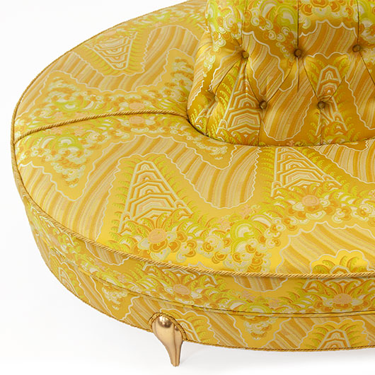 Vintage Yellow Brocade Sofa (1)