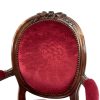 Antique Red Velvet Dahlia Armchair (2)