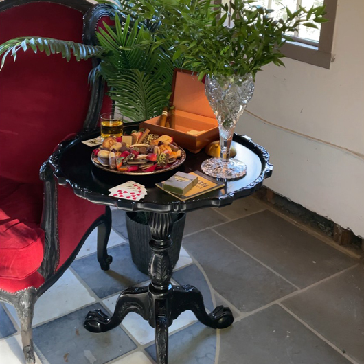 Vintage Ebony Pie Crust Table (3)