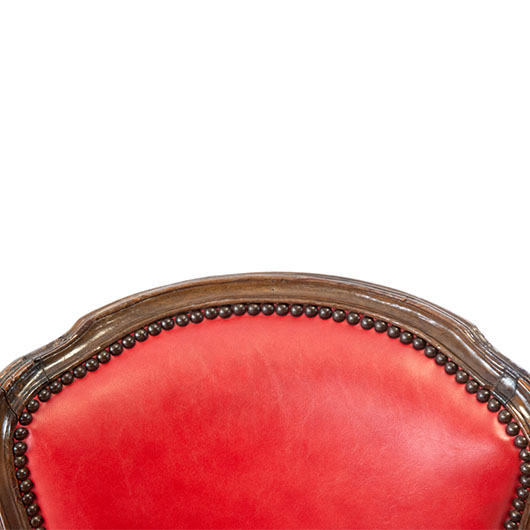 Antique Red Leather Louis Armchair (2)