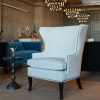Wingback Chair - Parchment Velvet