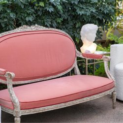 chateau pink antique sofa