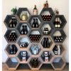 Hexagon Stackable Bar Back - Black Hexagon Stackable Bar Back - Black
