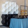 Hexagon Stackable Bar Back - White Hexagon Stackable Bar Back - White