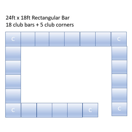 Club Bar - Large - Up to 24ft x 18ft Rectangle