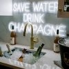 Save Water Drink Champagne Neon Sign 36x18 Save Water Drink Champagne Neon Sign 36x18
