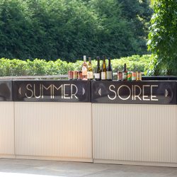 gold branding summer soiree on martini bar