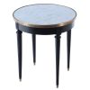 French Ebonized Marble Top End Table (2) French Ebonized Marble Top End Table (2)