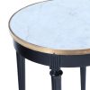 French Ebonized Marble Top End Table (2) French Ebonized Marble Top End Table (2)