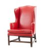 Vintage Red Leather Wingback Chair (2) Vintage Red Leather Wingback Chair (2)