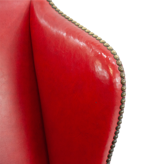 Vintage Red Leather Wingback Chair (2) Vintage Red Leather Wingback Chair (2)