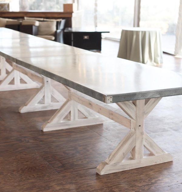 Zinc Trestle Table