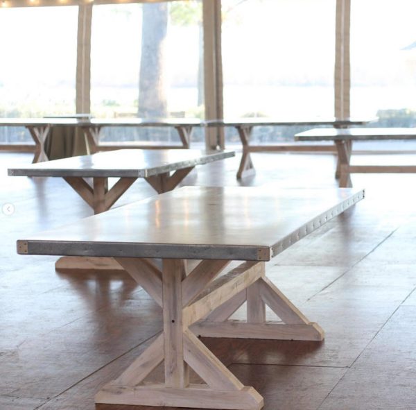 Zinc Trestle Table