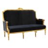 Antique Giltwood Sofa - Black 68" Antique Giltwood Sofa - Black 68"