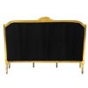 Antique Giltwood Sofa - Black 68" Antique Giltwood Sofa - Black 68"