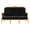 Antique Giltwood Sofa - Black 68" Antique Giltwood Sofa - Black 68"