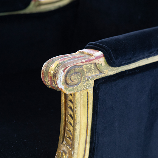 Antique Giltwood Armchair - Black (2) Antique Giltwood Armchair - Black (2)