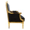 Antique Giltwood Sofa - Black 68" Antique Giltwood Sofa - Black 68"