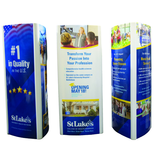 Branded Triangle Display Column