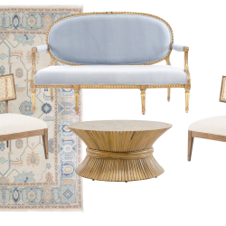 French Blue Gilt Antique Sofa Lounge