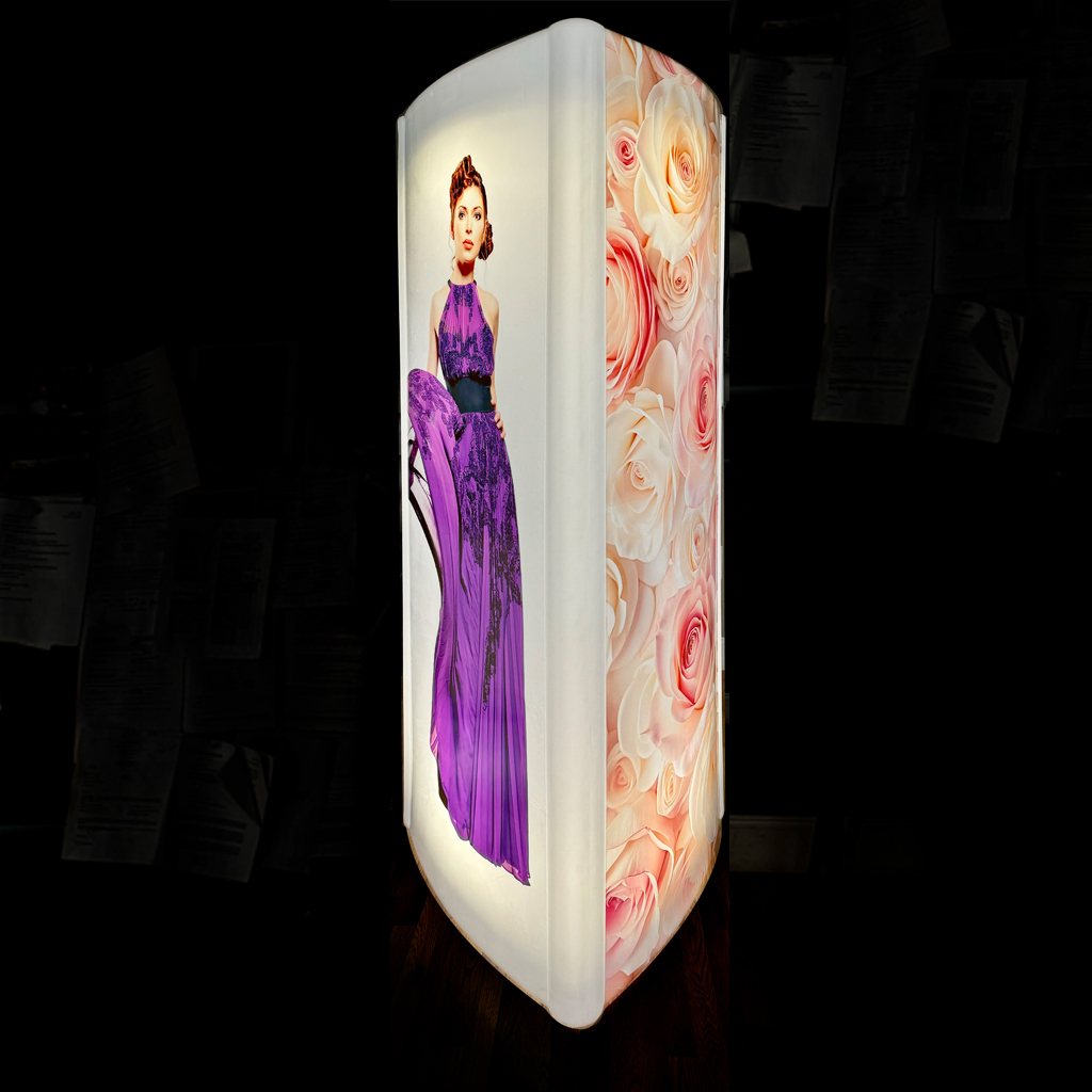 Branded Triangle Display Column | Vision Furniture Event Rentals