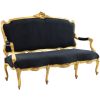 Antique Boudoir Sofa - Black 68" Antique Boudoir Sofa - Black 68"