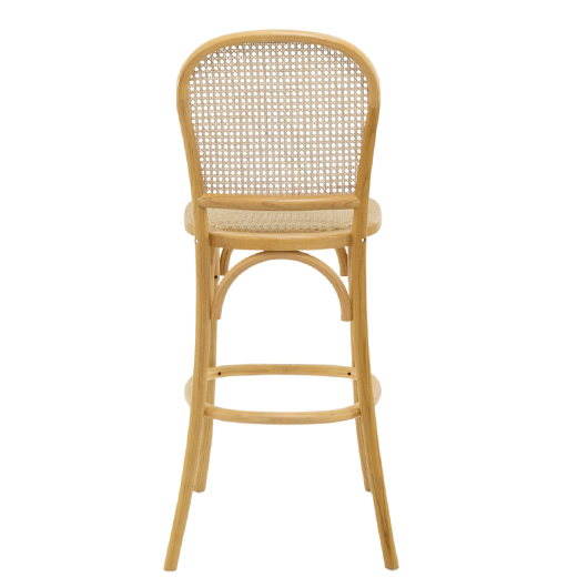 Modern Cane Back Bar Stool - Natural