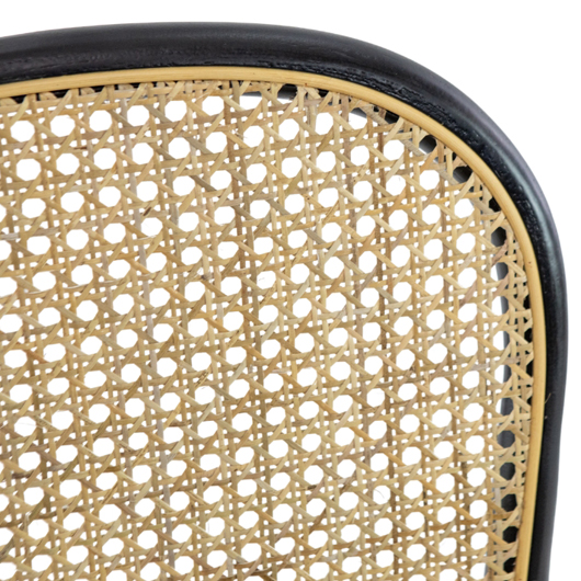 Modern Cane Back Bar Stool - Black