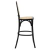 Modern Cane Back Bar Stool - Black
