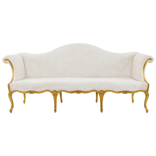 Antique Giltwood Camel Back Sofa