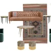 VIDALIA LOUNGEfeaturing Cristobal Sofa in Tobacco, Dandy Swivel Chairs in Teal Velvet, Herman Coffee Table, Vidalia Grass Planters, Fringe Leopard Poufs, Mojave Rug, French gilt Glass Accent Tables, and Sumi Cornflower Throw Pillow