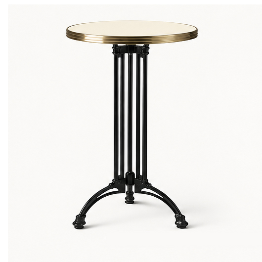 Remy Bistro Table 42" – Black Base – Ivory Top