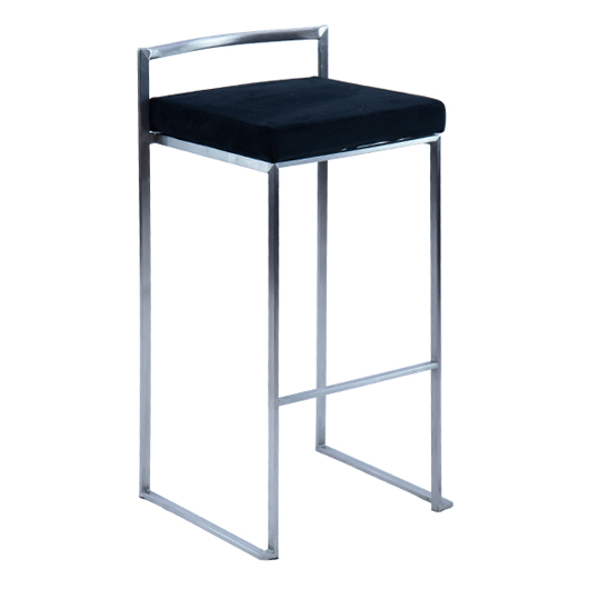 Silver Jasper Bar Stool - Black