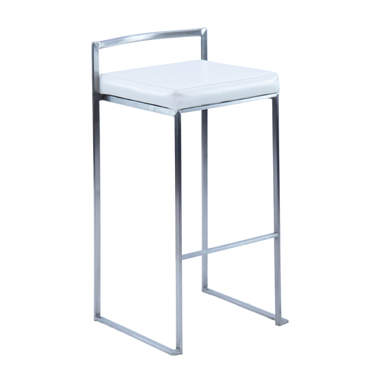 Silver Jasper Bar Stool - White